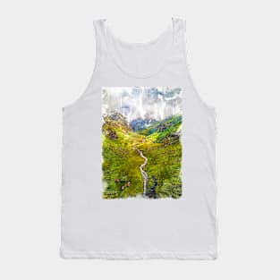 Foggy Aosta River Valley. For Foggy Forests & Mountain Lovers. Foggy mountain collection Tank Top